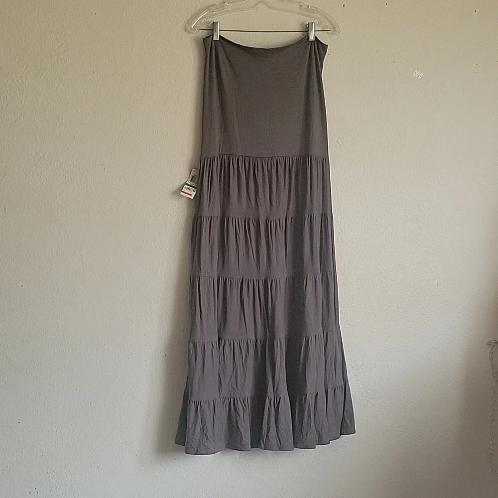 NWT I-N-C INTERNACIONAL CONCEPT  straples maxi dress size large color gray knigh - Picture 4 of 12